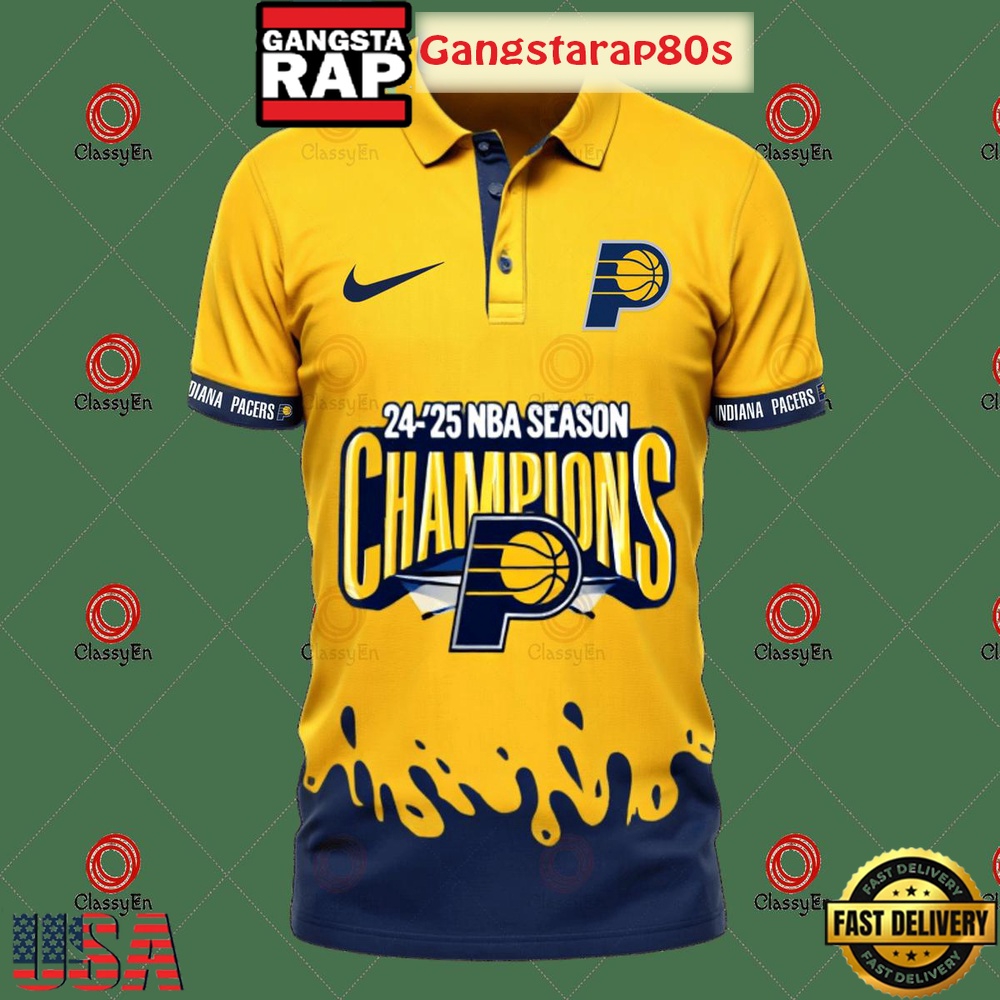 Indiana Pacers 2024 2025 NBA Season Champions Special Edition Polo Shirt