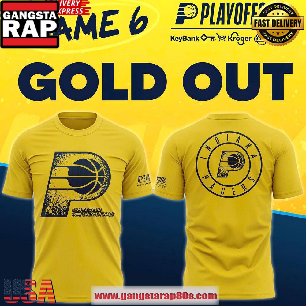Indiana Pacers 2025 Eastern Conference Finals Gold Out Edition Unisex T-Shirt