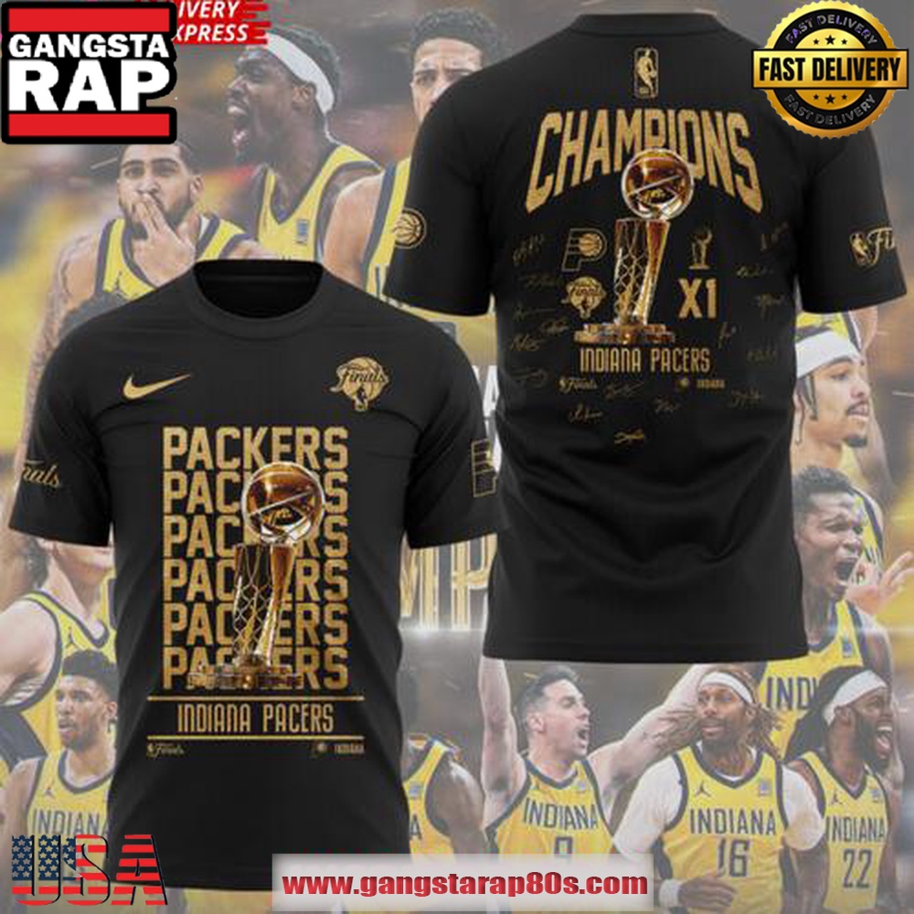 Indiana Pacers 2025 NBA Finals Champions Black Special Edition Unisex T Shirt