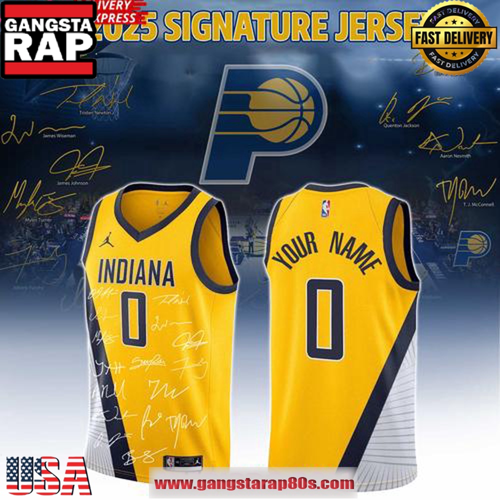 Indiana Pacers 2025 Signature Edition Custom Basketball Jersey
