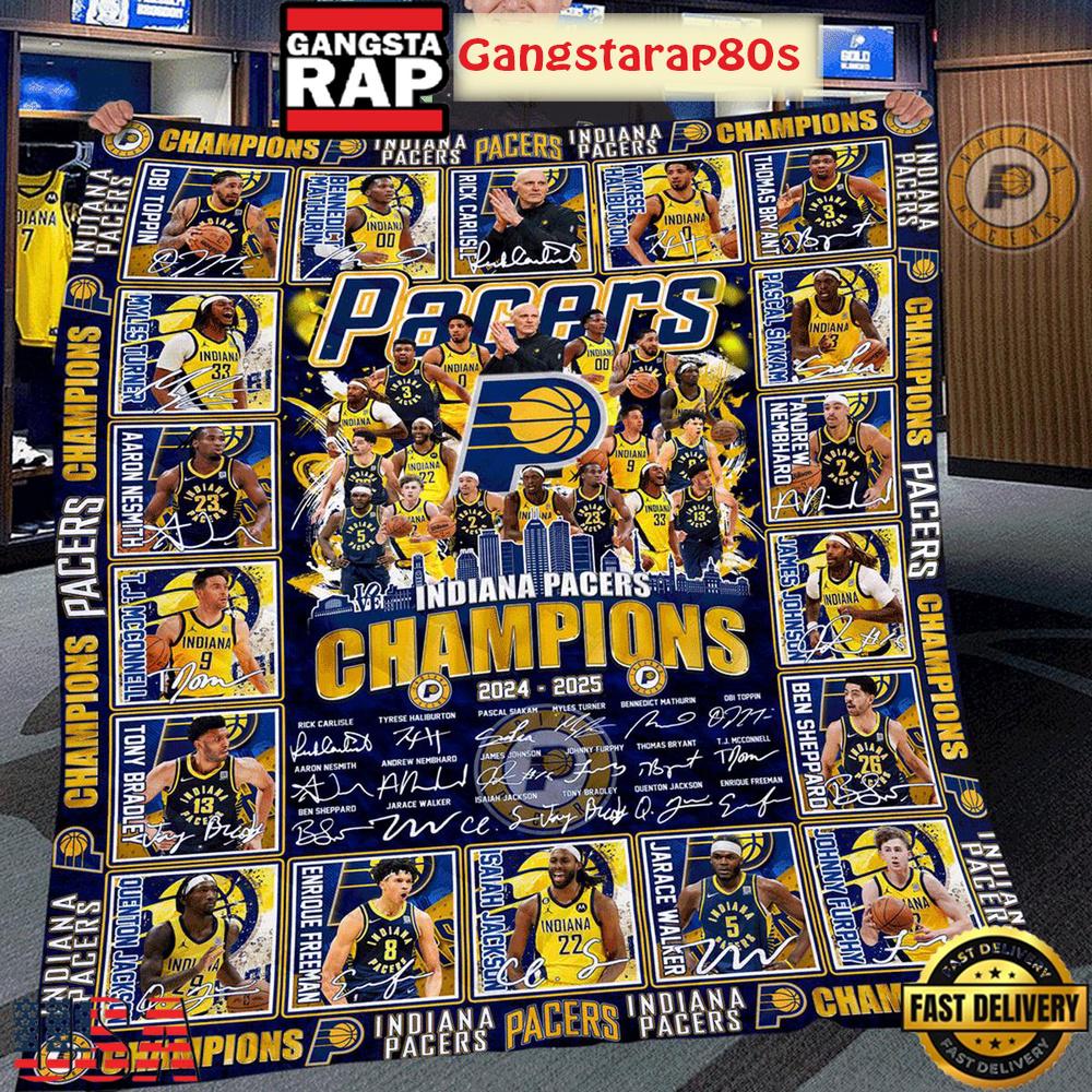 Indiana Pacers NBA Finals Champions 2025 Fleece Blanket Quilt Indiana Pacers NBA Finals Champions 2025 Fleece Blanket Quilt