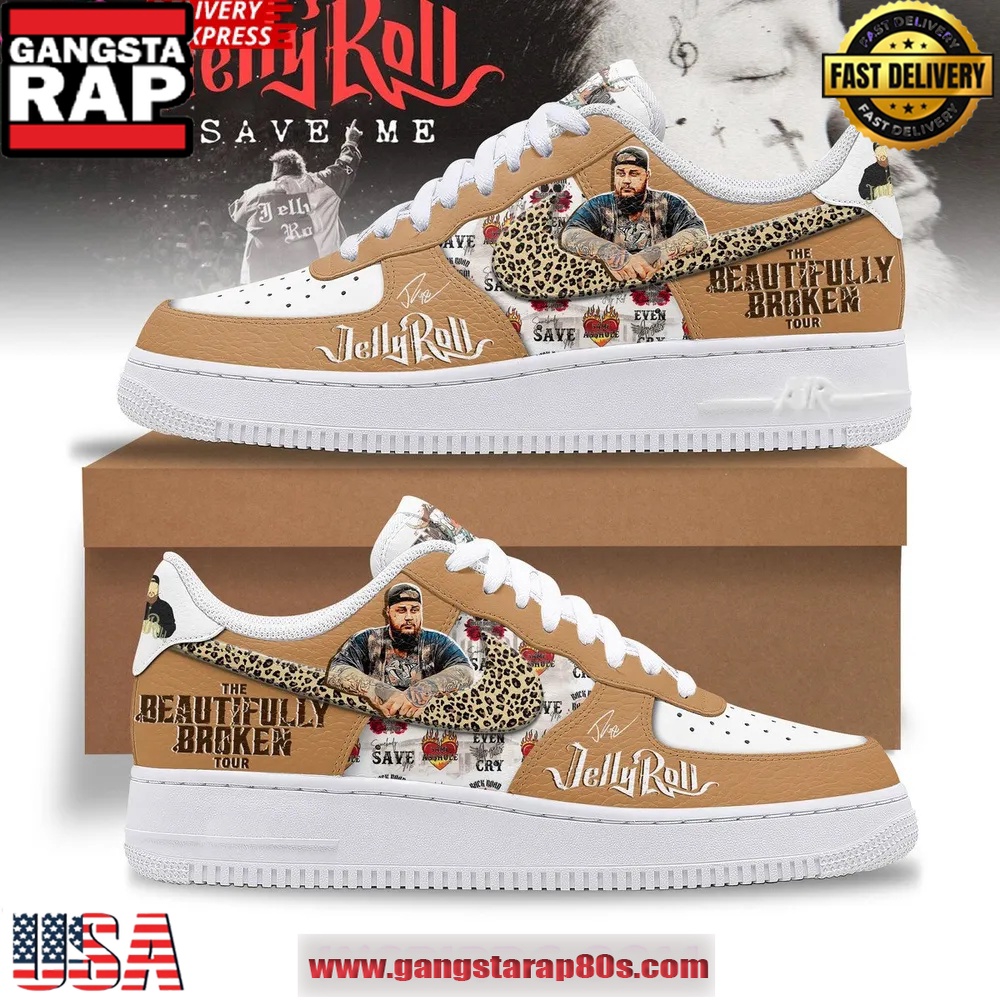 Jelly Roll Beautifully Broken Tour 2025 Air Force 1 Sneakers Shoes