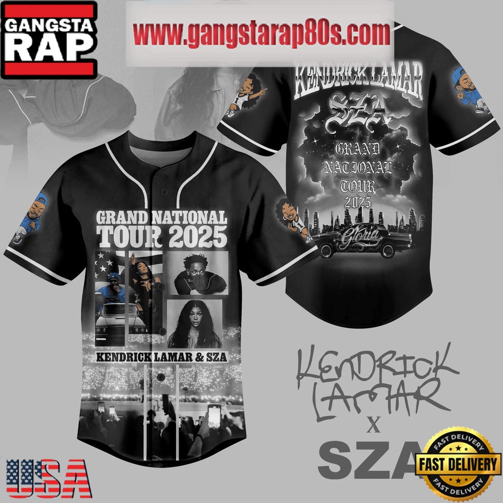 Kendrick Lamar And Sza Grand National Tour 2025 Special Baseball Jersey Shirt