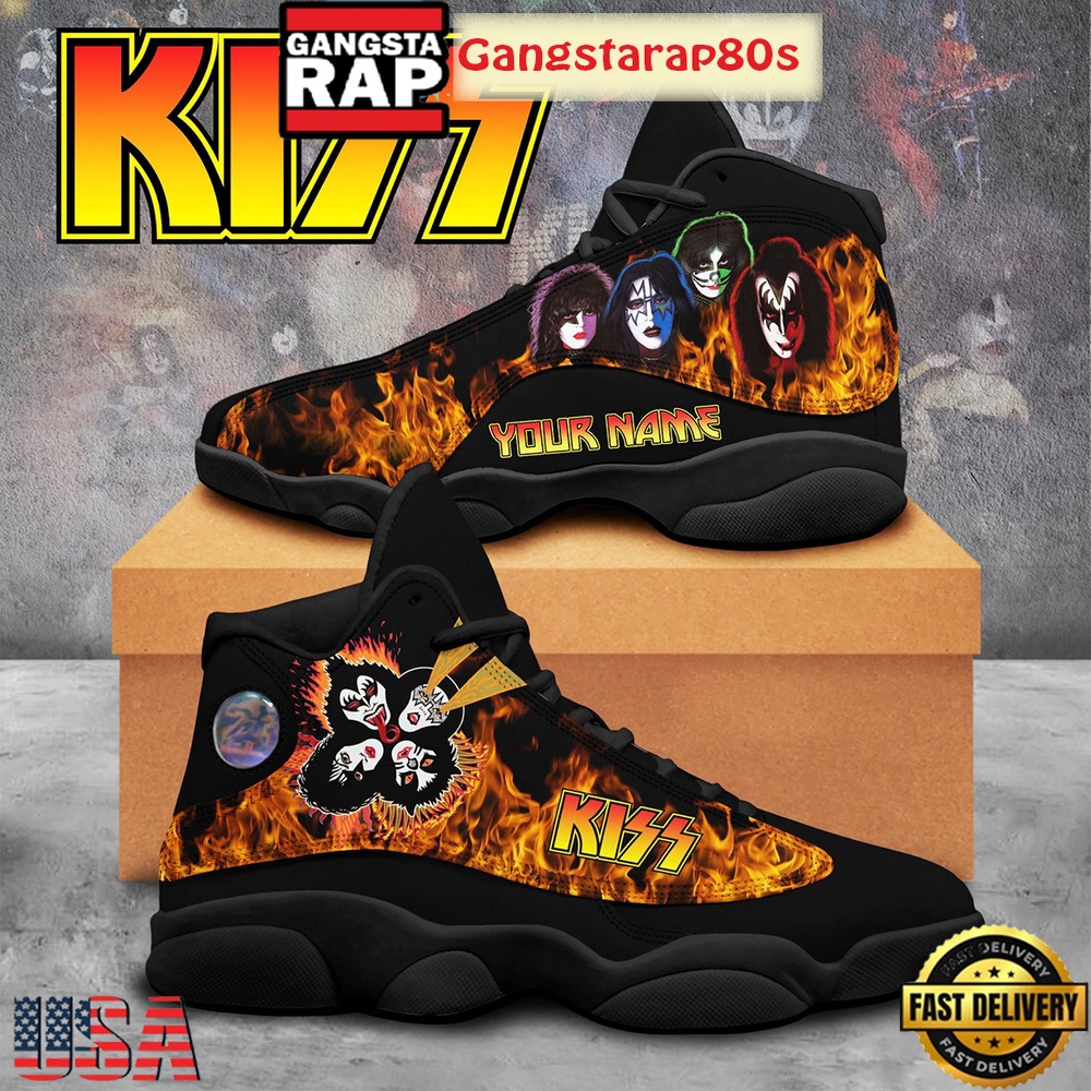 Kiss I Was Made For Lovin' You Fan Custom Name Air Jordan 13 Shoes Running Sneakers