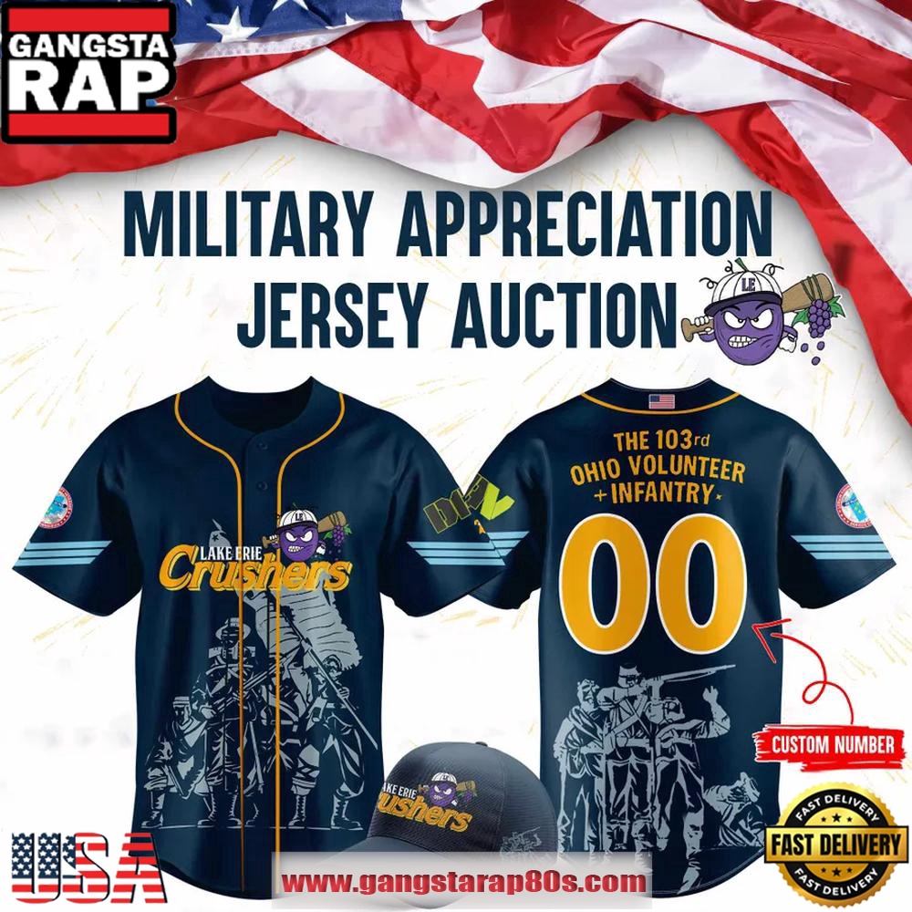 Lake Erie Crushers Military Appreciation Limited Edition Custom Number Baseball Jersey Shirt Lake Erie Crushers Military Appreciation Limited Edition Custom Number Baseball Jersey Shirt