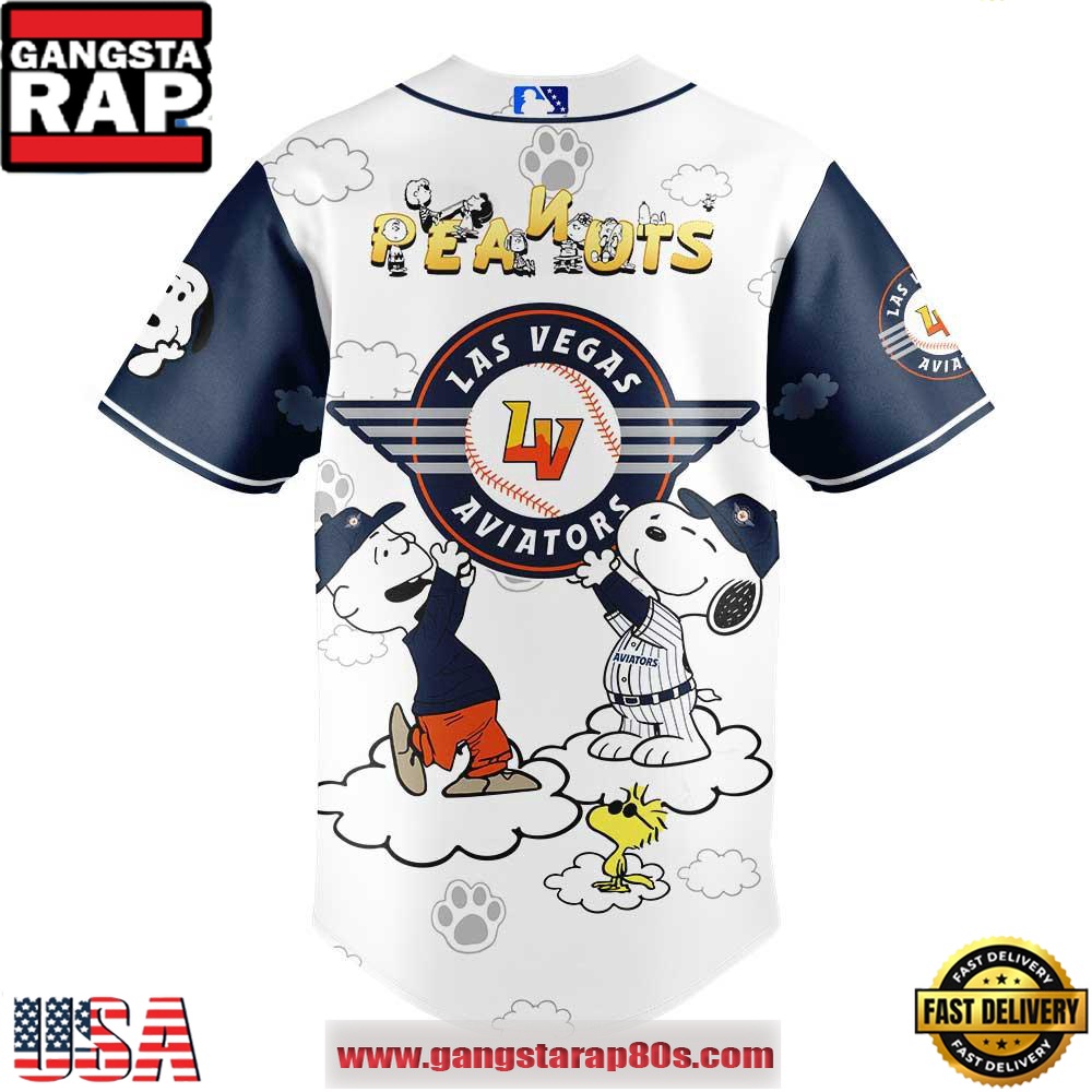 Las Vegas Aviators x Peanuts Limited Edition Baseball Jersey Shirt Las Vegas Aviators x Peanuts Limited Edition Baseball Jersey Shirt