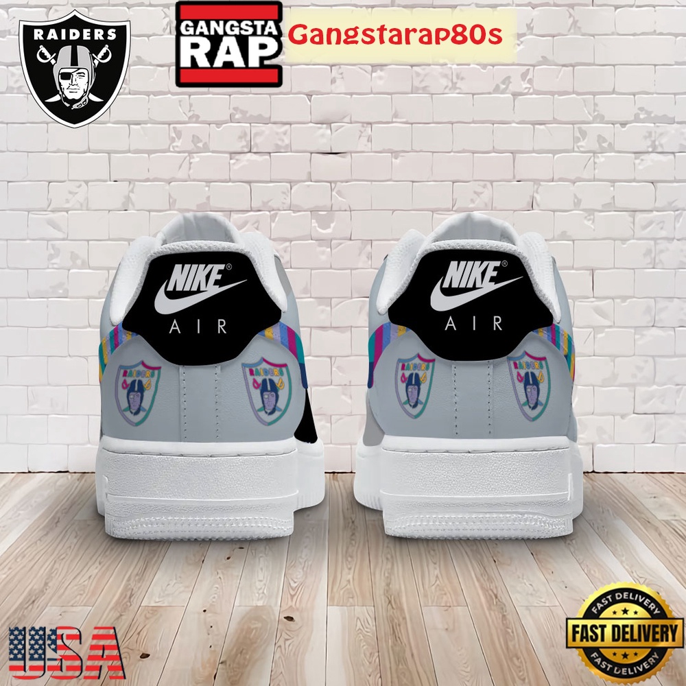 Las Vegas Raiders Crucial Catch Cancer Air Force 1 Sneakers Shoes Las Vegas Raiders Crucial Catch Cancer Air Force 1 Sneakers Shoes