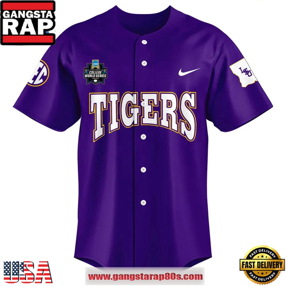 LSU Tigers 2025 Men's CWS Omaha Limited Edition Baseball Jersey Shirt
