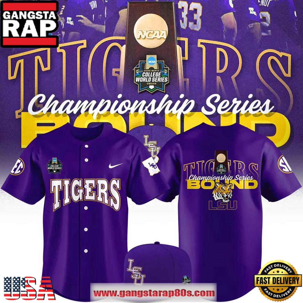 LSU Tigers 2025 Men's CWS Omaha Limited Edition Baseball Jersey Shirt