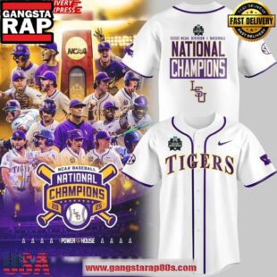 LSU Tigers 2025 National Champions White Edition Baseball Jersey Shirt