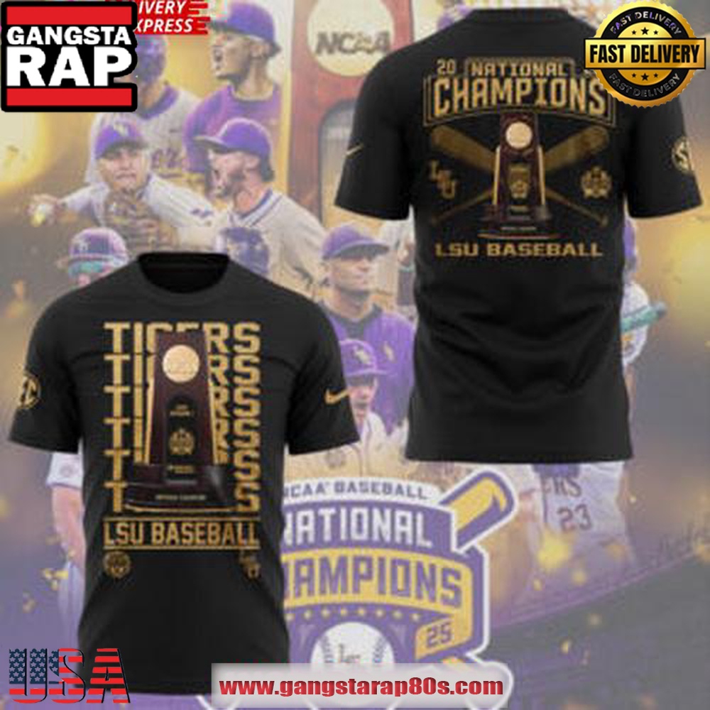 LSU Tigers 2025 NCAA Baseball National Champions Black Special Unisex T Shirt LSU Tigers 2025 NCAA Baseball National Champions Black Special Unisex T Shirt