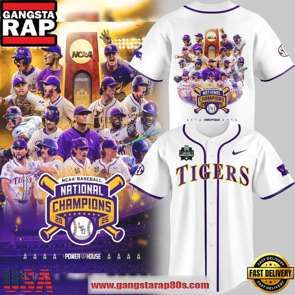 LSU Tigers 2025 NCAA Men's College World Series Champions Baseball Jersey Shirt