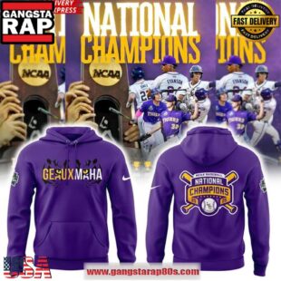 LSU Tigers Geauxmaha National Champions 2025 Purple All Over Print Hoodie