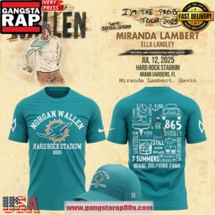 Miami Dolphins x Morgan Wallen Tour 2025 T-Shirt
