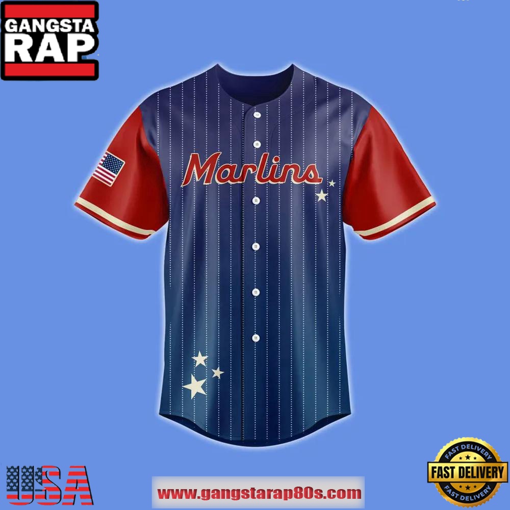 Miami Marlins Celebrate Team USA Night Limited Edition Baseball Jersey Shirt