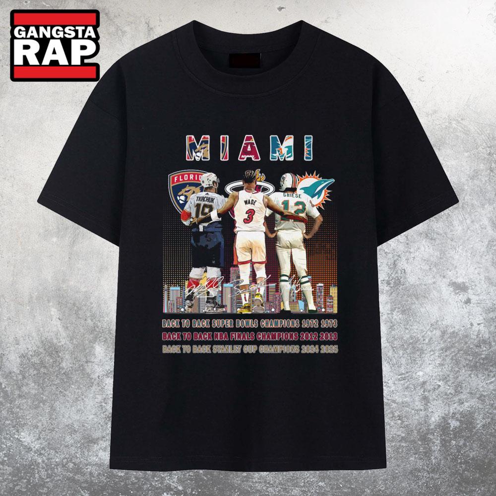 Miami Sports Back To Back Champions Vintage T Shirt