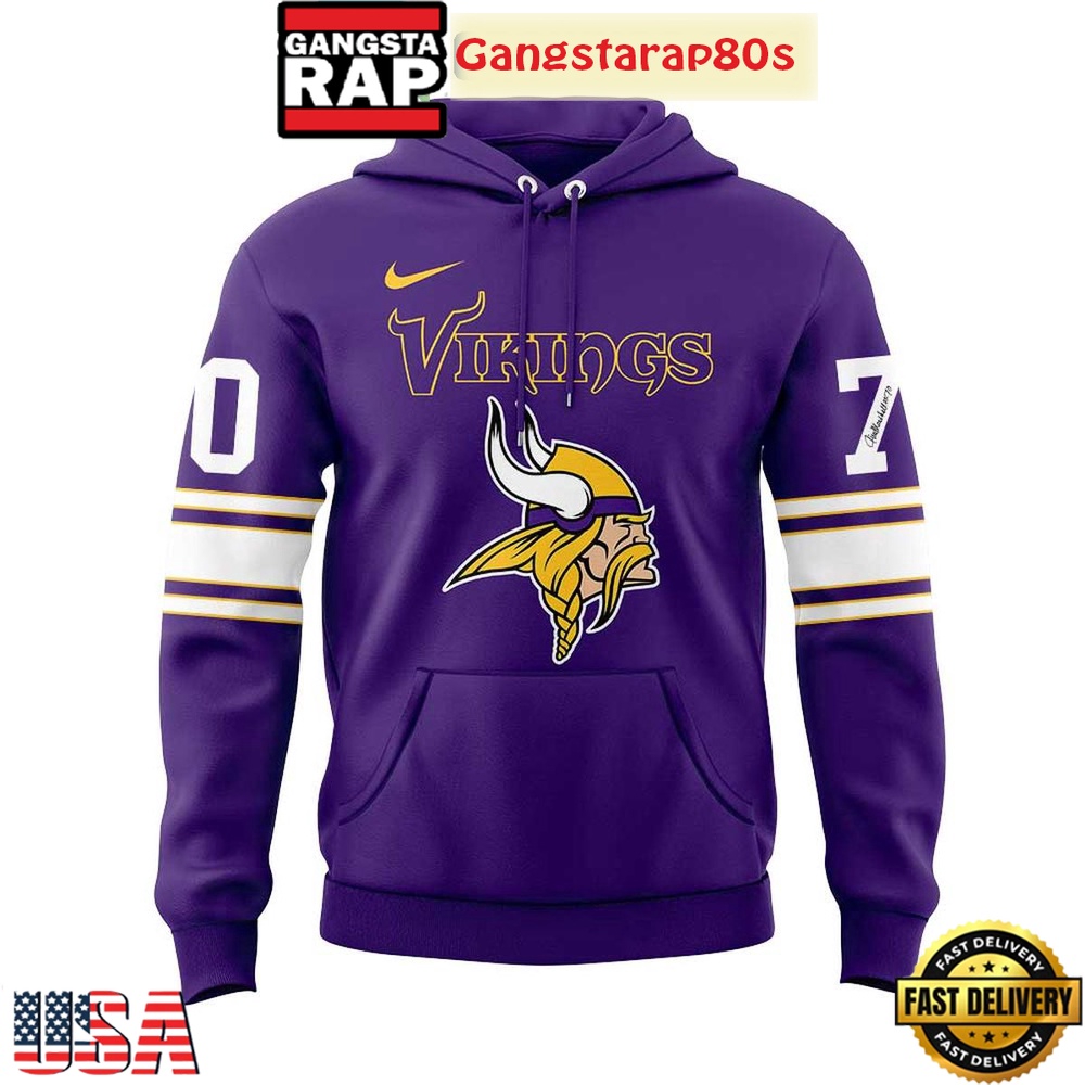 Minnesota Vikings Jim Marshall Memories All Over Print T-Shirt Hoodie