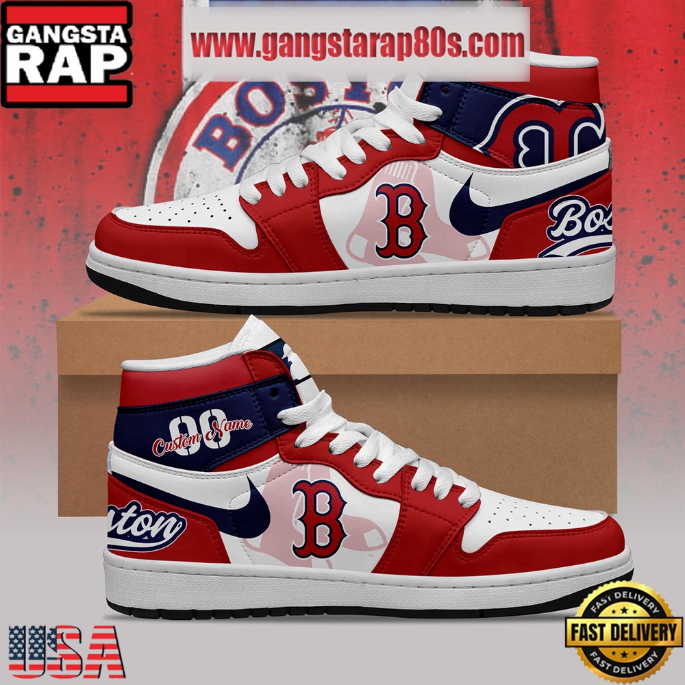 MLB Boston Red Sox Unique Design Custom Name Air Jordan 1 Shoes Running Sneakers MLB Boston Red Sox Unique Design Custom Name Air Jordan 1 Shoes Running Sneakers