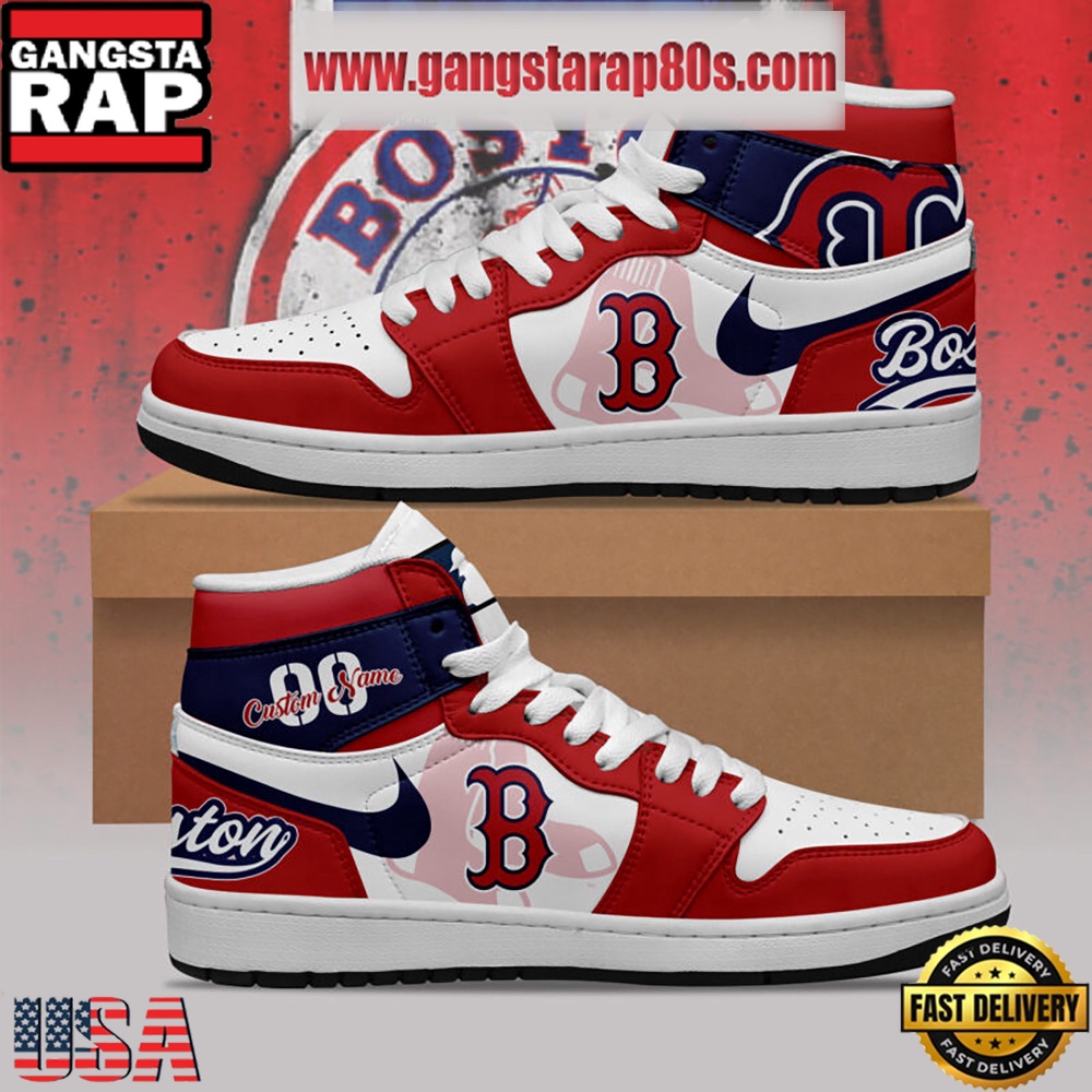 MLB Boston Red Sox Unique Design Custom Name Air Jordan 1 Shoes Running Sneakers MLB Boston Red Sox Unique Design Custom Name Air Jordan 1 Shoes Running Sneakers