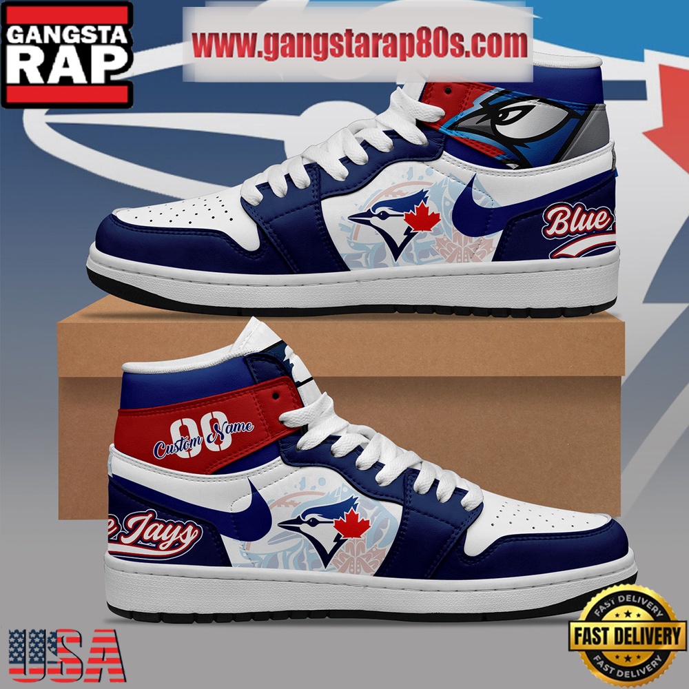 MLB Toronto Blue Jays Unique Design Custom Name Air Jordan 1 Shoes Running Sneakers