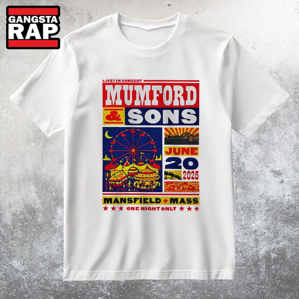 Mumford And Sons 6-20-2025 Xfinity Center In Mansfield MA T Shirt