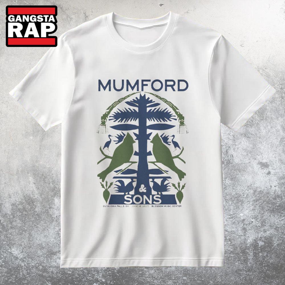 Mumford And Sons Jun 18 2025 Blossom Music Center In Cuyahoga Falls OH T Shirt
