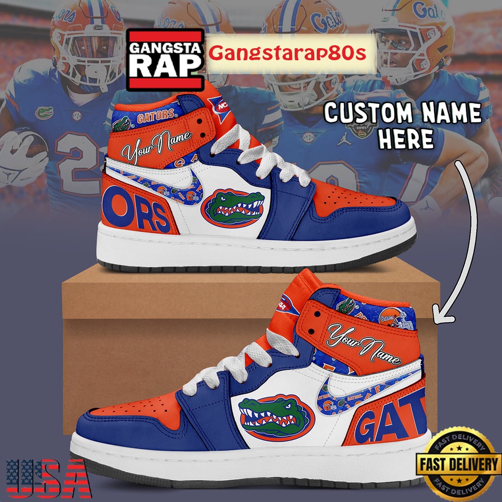 NCAA Florida Gators Custom Name Air Jordan 1 Shoes Running Sneakers For Men Women