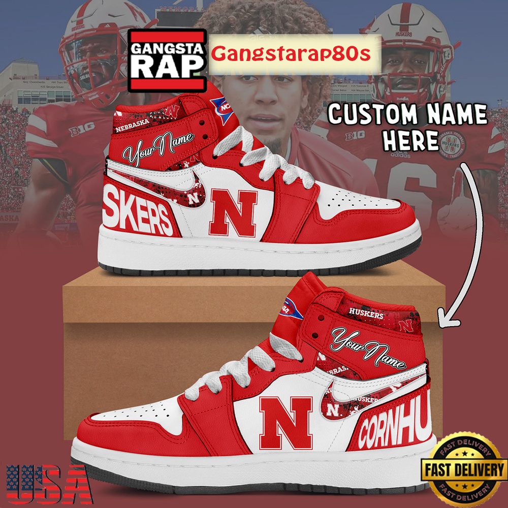 NCAA Nebraska Cornhuskers Custom Name Air Jordan 1 Shoes Running Sneakers NCAA Nebraska Cornhuskers Custom Name Air Jordan 1 Shoes Running Sneakers