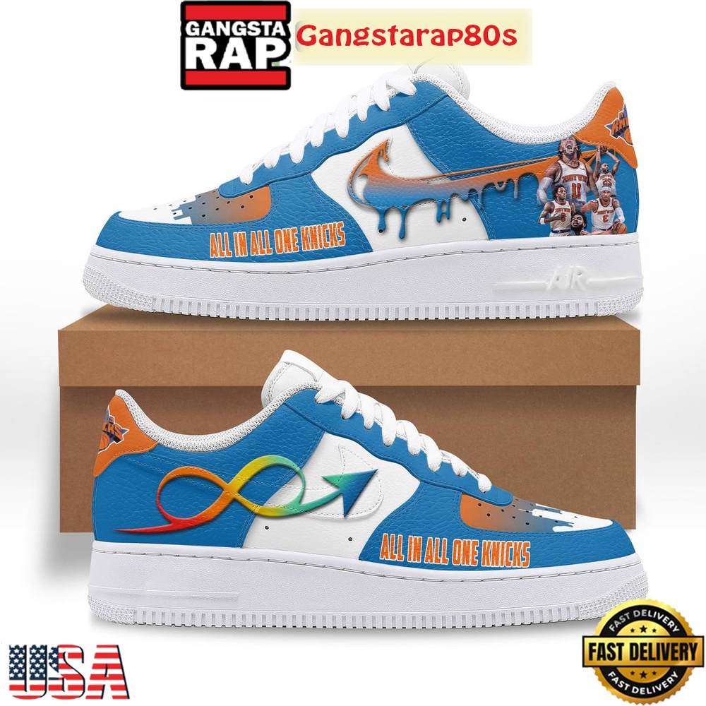 New York Knicks All In All One Knicks Special Edition Air Force 1 Shoes Running Sneakers