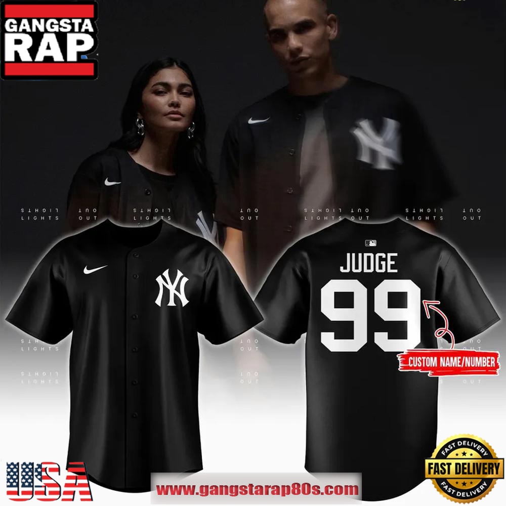 New York Yankees x Aaron Judge Black Lights Out Replica Baseball Jersey Shirt New York Yankees x Aaron Judge Black Lights Out Replica Baseball Jersey Shirt