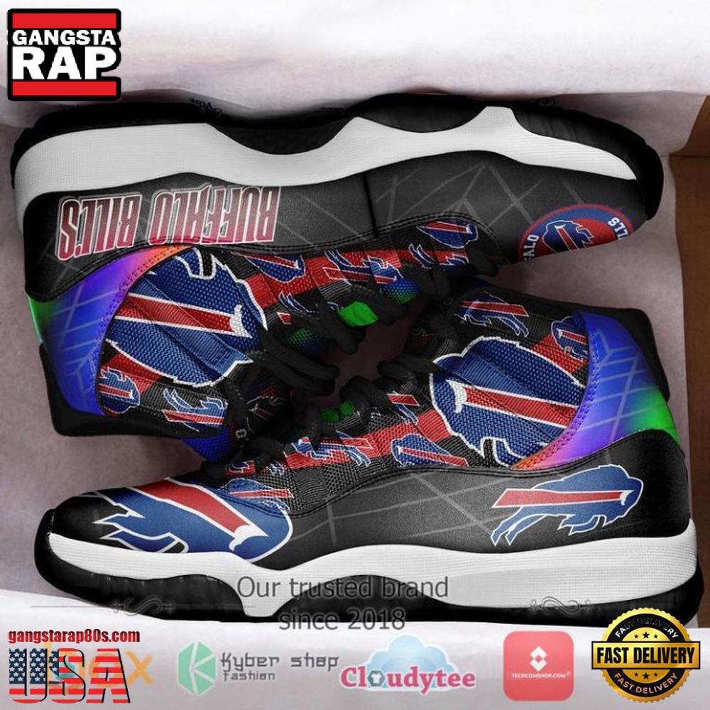 NFL Buffalo Bills Unique Design Air Jordan 11 Hologram Sneaker Shoes NFL Buffalo Bills Unique Design Air Jordan 11 Hologram Sneaker Shoes