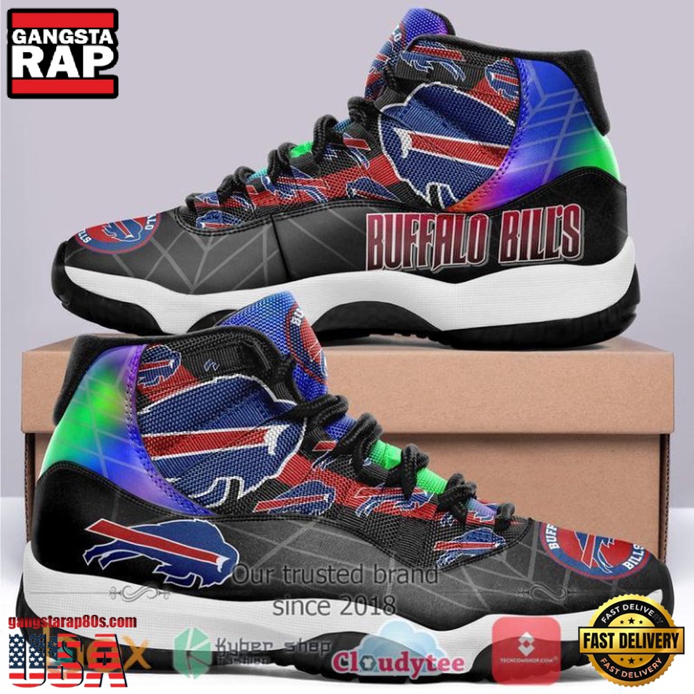 NFL Buffalo Bills Unique Design Air Jordan 11 Hologram Sneaker Shoes