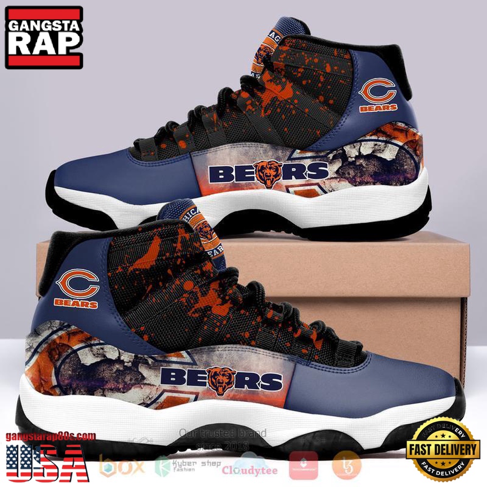 NFL Chicago Bears Unique Design Air Jordan 11 Sneakers Shoes NFL Chicago Bears Unique Design Air Jordan 11 Sneakers Shoes