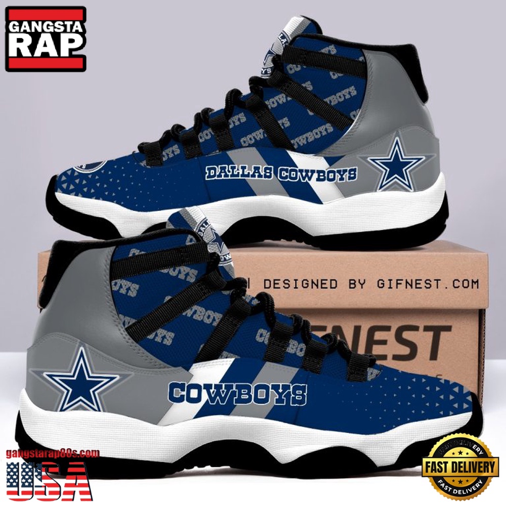 NFL Dallas Cowboys Logo Unique Design Air Jordan 11 Sneaker Shoes