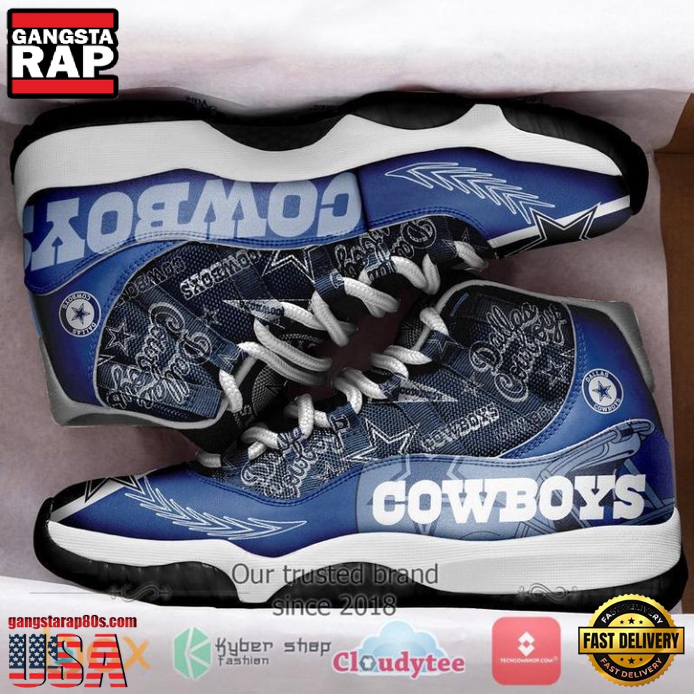NFL Dallas Cowboys Unique Design Air Jordan 11 Running Sneaker Shoes