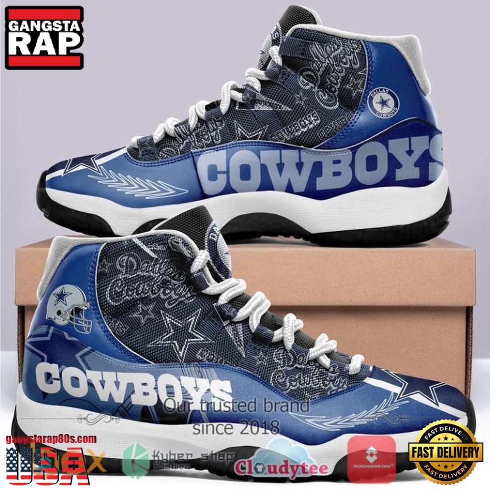 NFL Dallas Cowboys Unique Design Air Jordan 11 Running Sneaker Shoes