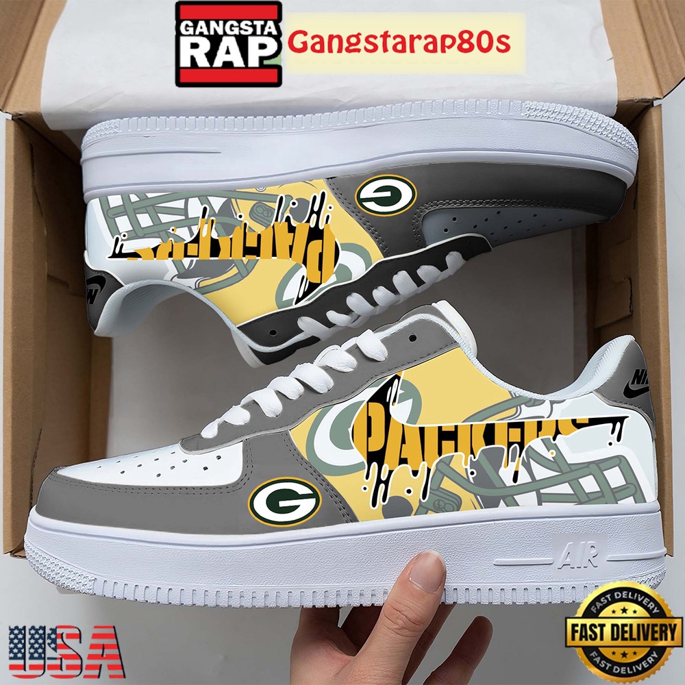 NFL Green Bay Packers Team Logo Unique Air Force 1 Shoes Running Sneakers