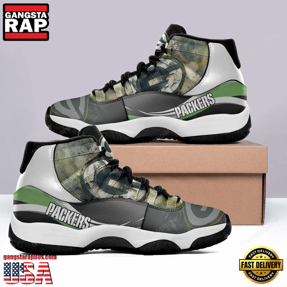 NFL Green Bay Packers Team Unique Design Air Jordan 11 Shoes