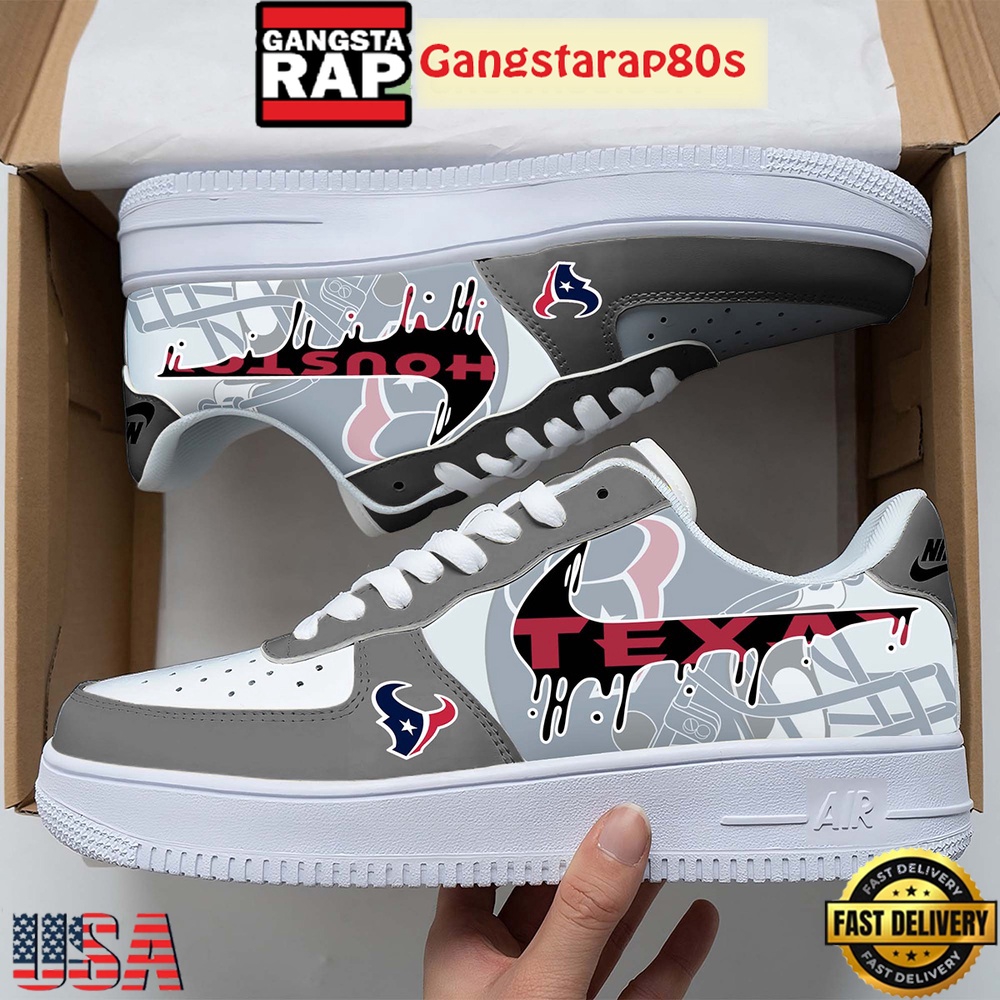NFL Houston Texans Team Logo Unique Air Force 1 Shoes Running Sneakers