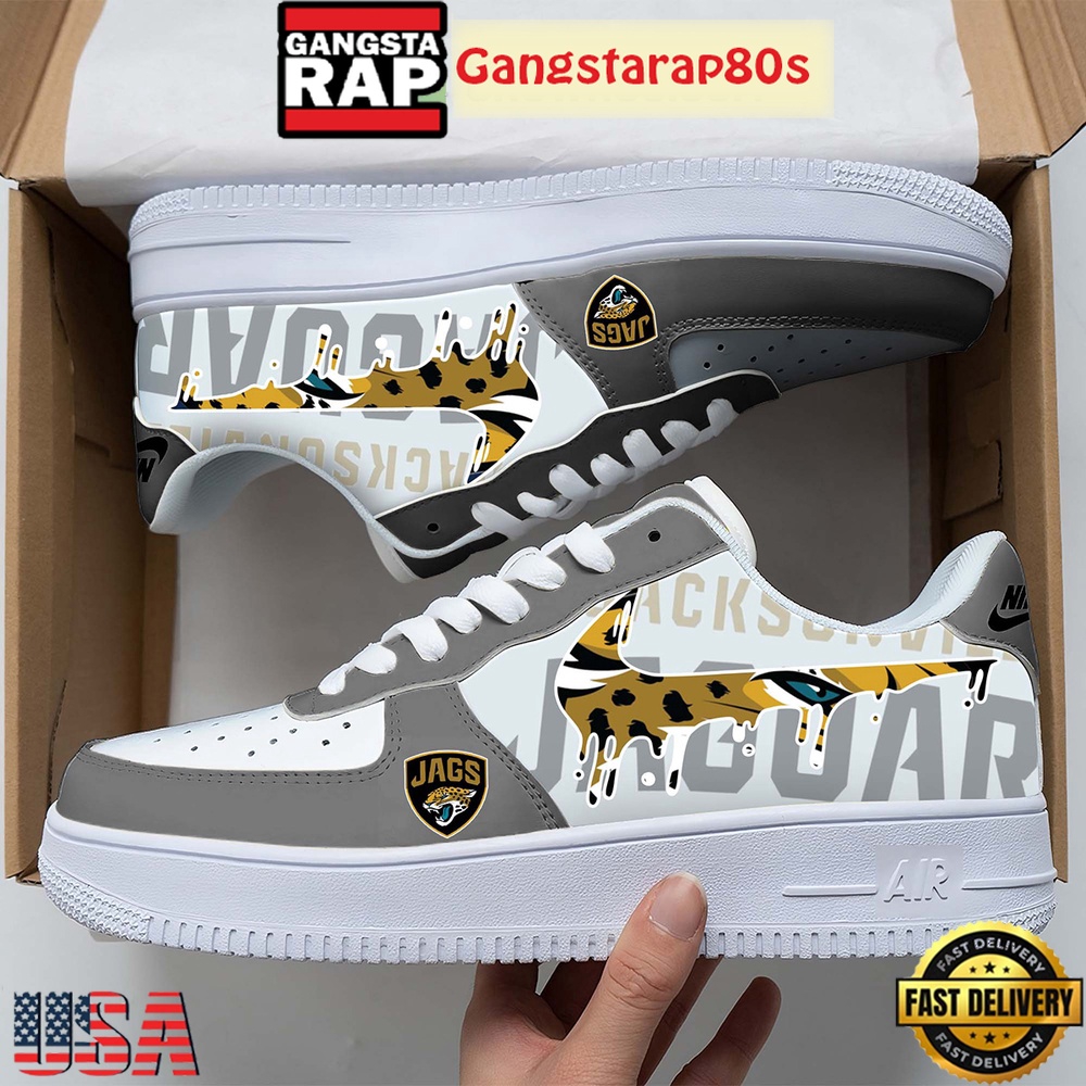 NFL Jacksonville Jaguars Team Logo Unique Air Force 1 Shoes Running Sneakers