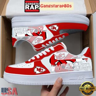 NFL Kansas City Chiefs Team Logo Unique Air Force 1 Shoes Running Sneakers