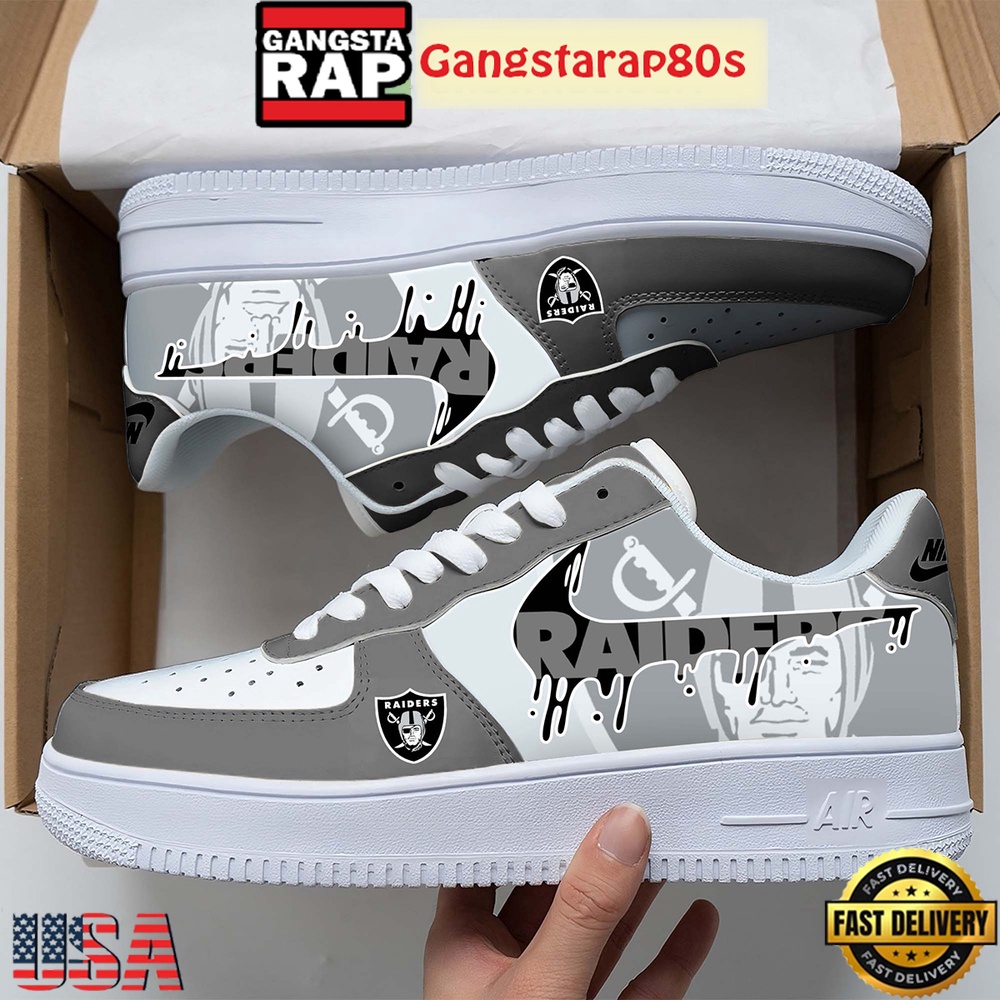 NFL Oakland Raiders Team Logo Unique Air Force 1 Shoes Running Sneakers