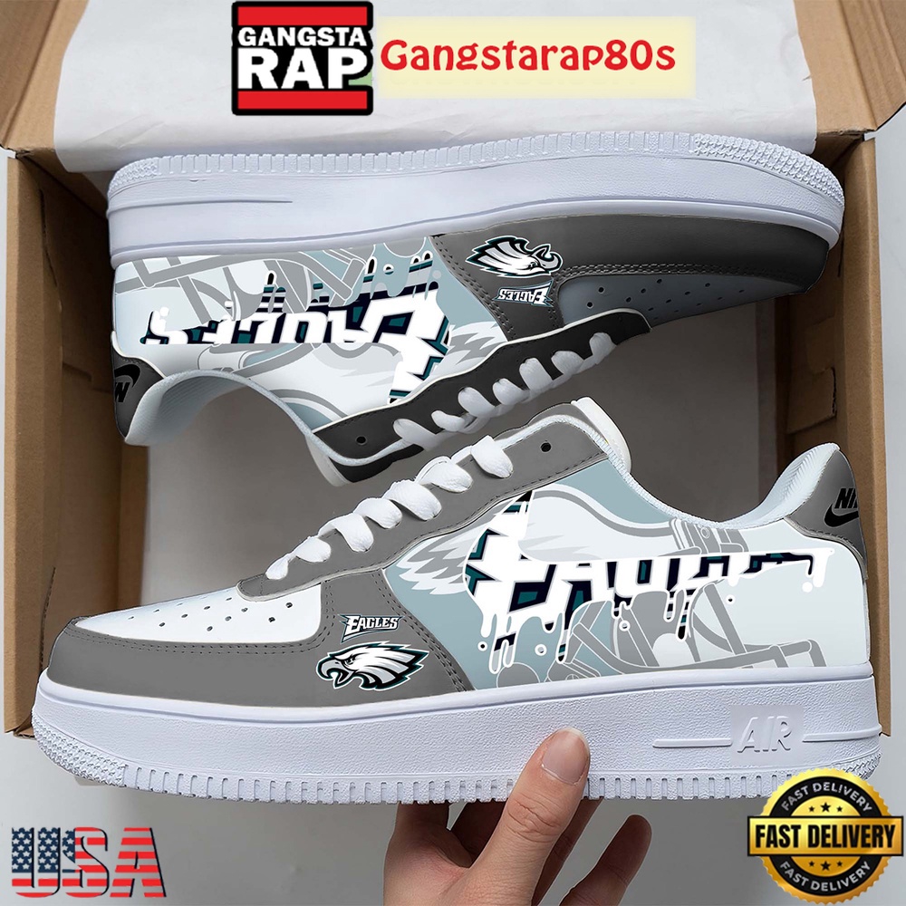 NFL Philadelphia Eagles Team Logo Unique Air Force 1 Shoes Running Sneakers