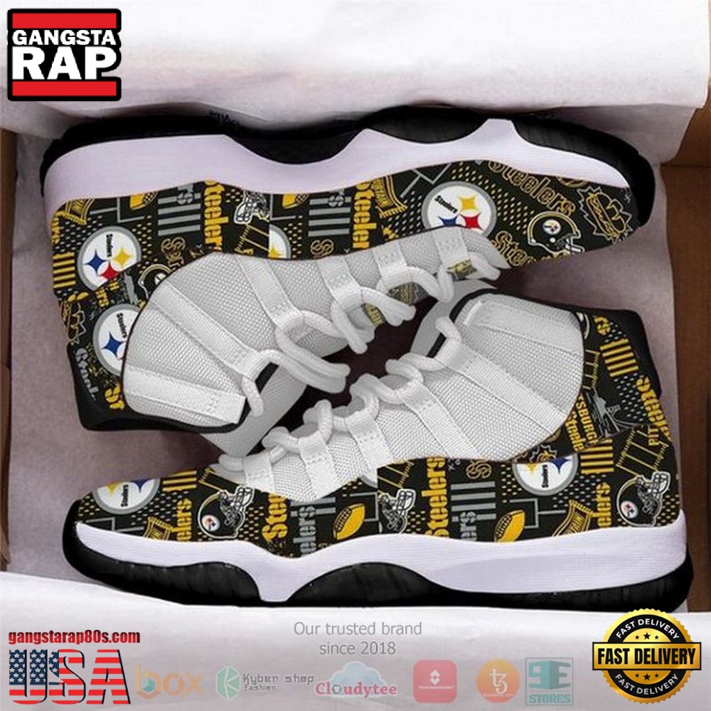 NFL Pittsburgh Steelers Black Unique Design Air Jordan 11 Shoes NFL Pittsburgh Steelers Black Unique Design Air Jordan 11 Shoes