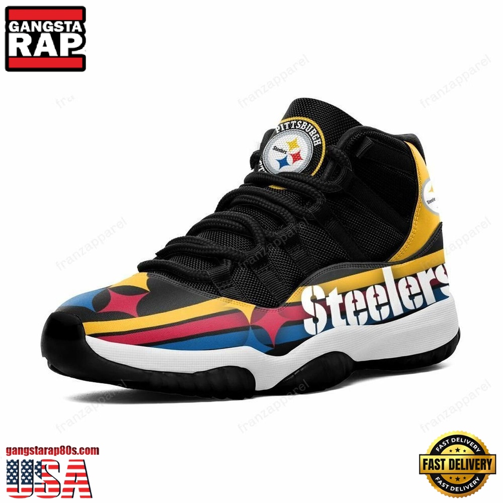 NFL Pittsburgh Steelers Colorful Version Unique Design Air Jordan 11 Running Shoes