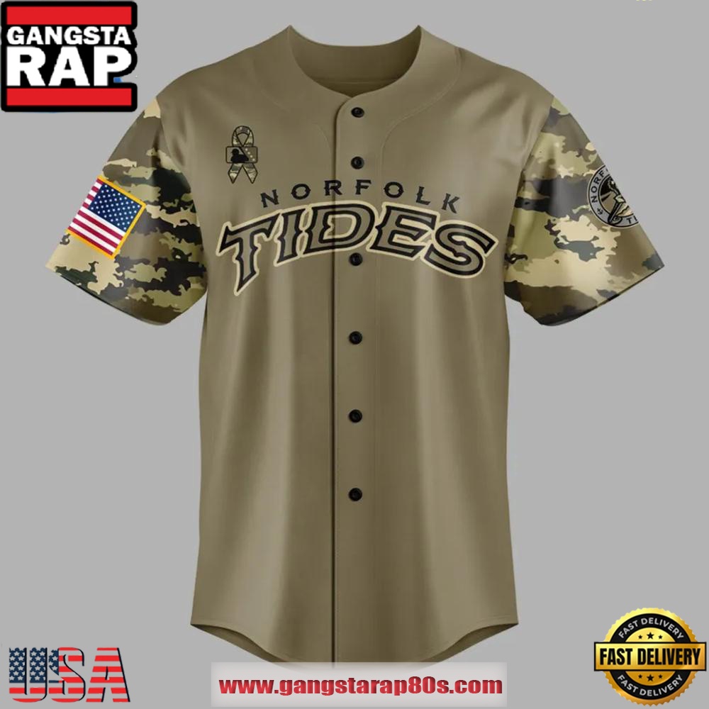 Norfolk Tides Military Appreciation Night 2025 Limited Edition Custom Baseball Jersey Shirt