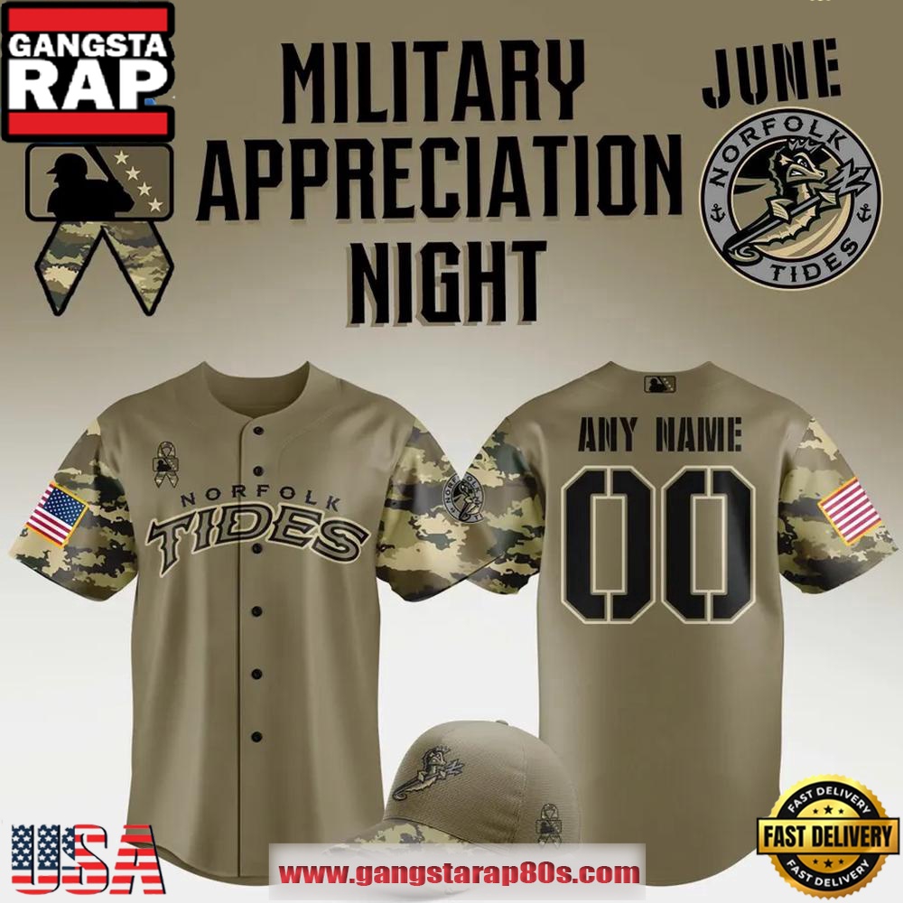 Norfolk Tides Military Appreciation Night 2025 Limited Edition Custom Baseball Jersey Shirt