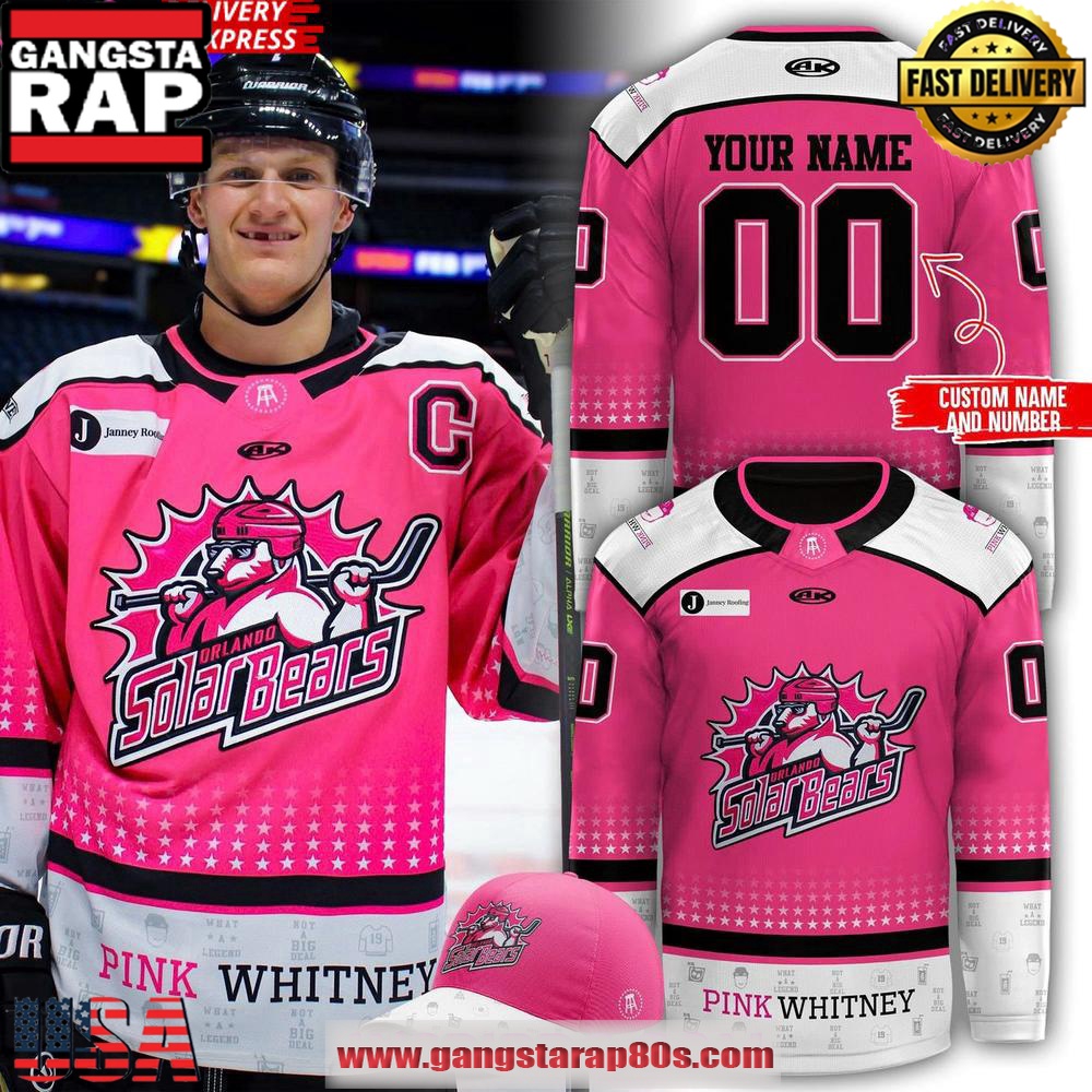 Orlando Solar Bears Pink Whitney 2025 Custom Hockey Jersey Orlando Solar Bears Pink Whitney 2025 Custom Hockey Jersey