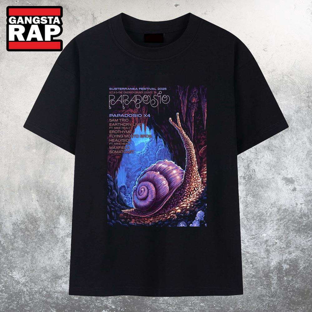 Papadosio Concert Poster Subterranea Festival 2025 In Grundy County TN On October 4-5 At The Caverns T Shirt