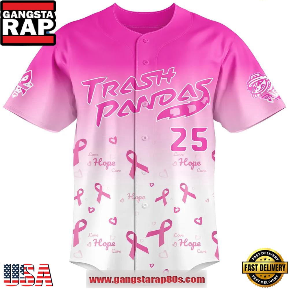 Rocket City Trash Pandas Cancer Night Limited Edition Pink Custom Baseball Jersey Shirt Rocket City Trash Pandas Cancer Night Limited Edition Pink Custom Baseball Jersey Shirt